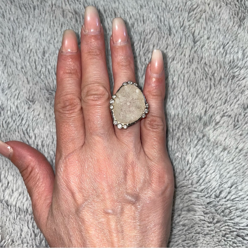 Crystal Sterling Silver Ring